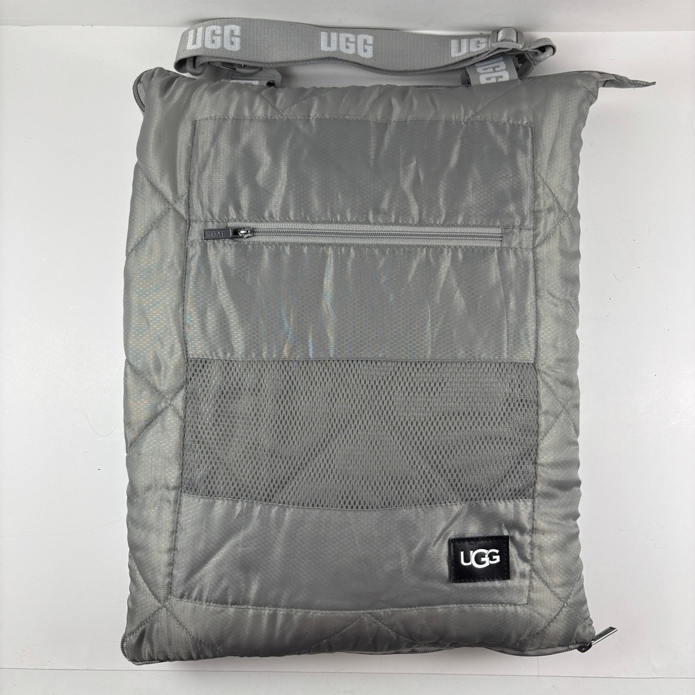 UGG Travel Blanket Pillow Set Unisex One Size Grey Puffer Ripstop
